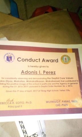 CONDUCT AWARD