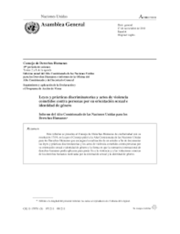 INFORME DEL ALTO COMISIONADO DE LAS NACIONES UNIDAS PARA LOS DERECHOS HUMANOS 19/41