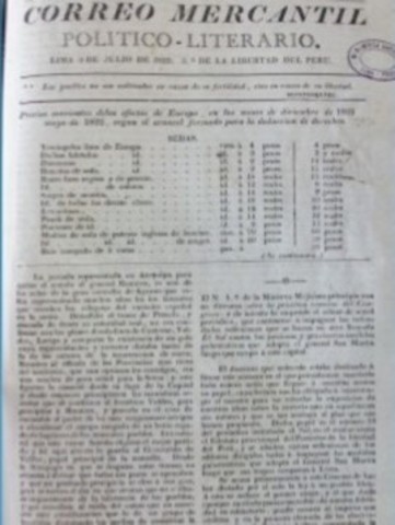 EL CORREO MERCANTIL, POLÍTICO Y LITERARIO