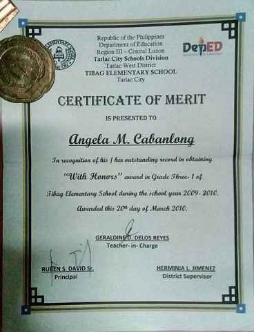 With Honors in Grade Three