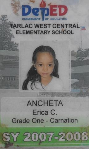 My ID Picture when I was in Grade 1