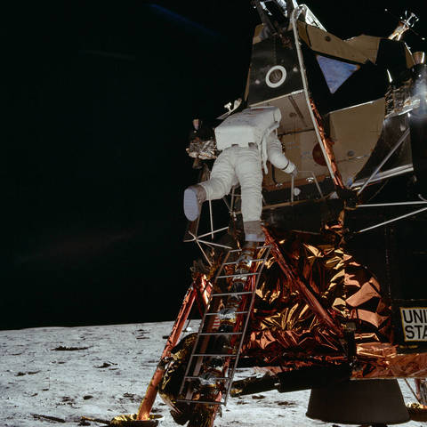 GMT: 03:13:56 - Aldrin climbed out of the ‘Eagle'.