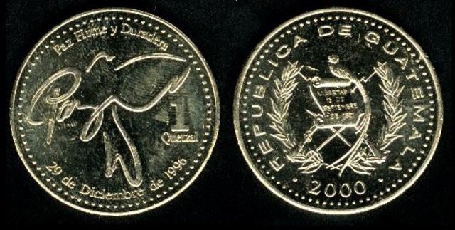 Circulación de la moneda de un Quetzal