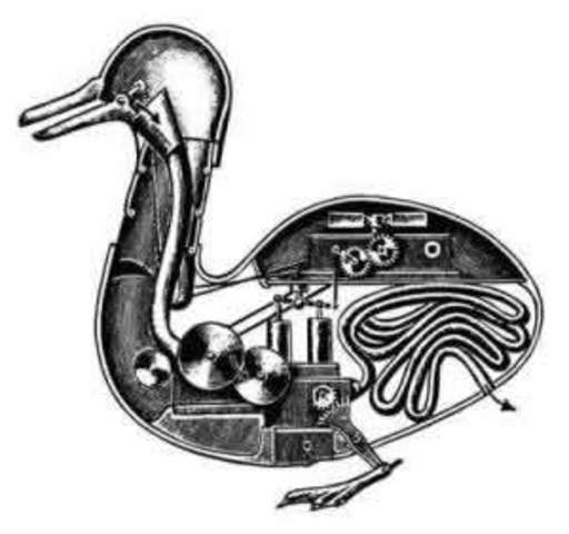 " Робот утка, клюющая зерно"  Жаком де Вокансоном