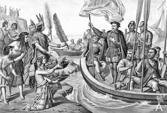 Llegada de Hernán Cortés a Yucatán