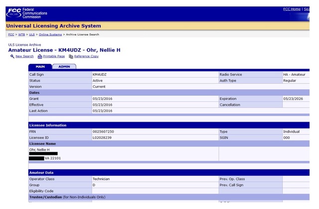 GPS Nellie Ohr Applies for HAM Radio License