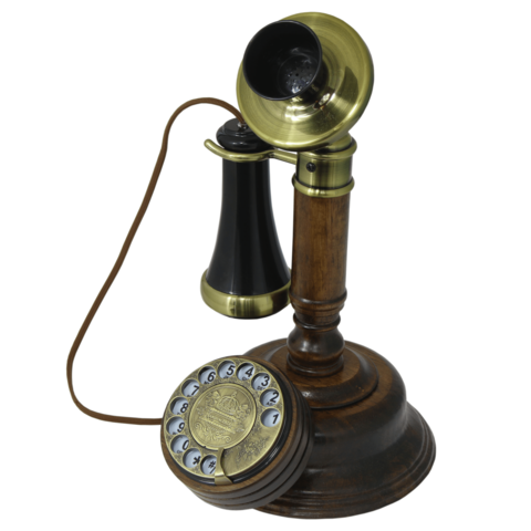 Téléphone de luxe rétro avec cadran rotatif dans le style des années 1860