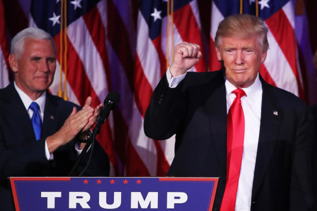 Donald Trump is elected as the 45th president of the United States