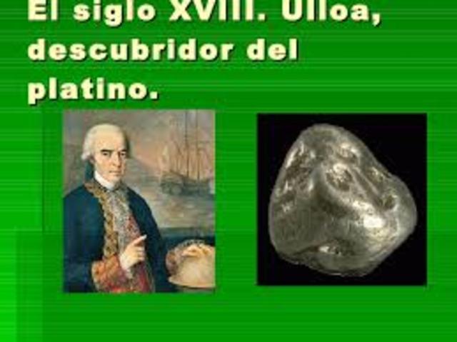 Ulloa descubre el Platino en Sudamerica