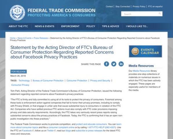 An investigation is launched by The Federal Trade Commission (FTC).