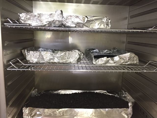 Secado en la estufa del carbón activado