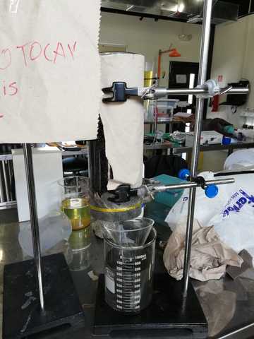 Armado del filtro de carbón activado