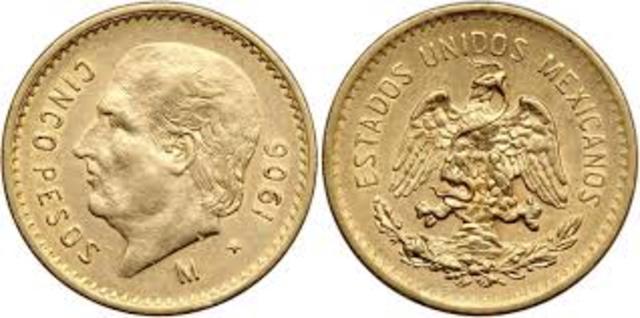 Moneda peso en oro