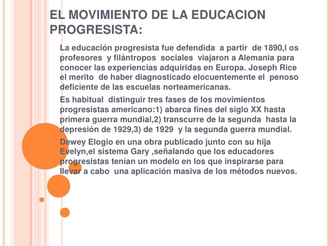 EDUCACIÓN PROGRESIVA.