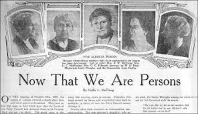+2 Women become "Persons" POLITICAL