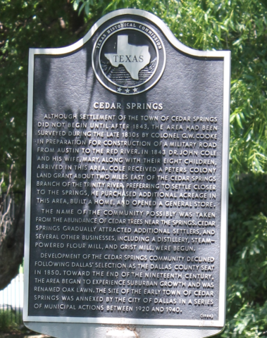 Town of Cedar Springs founded