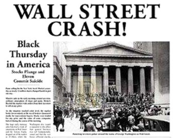 ctober, 1929, the Stock Market crashes. Fortunes of investors around the world are destroyed. President Herbert Hoover, an Iowa native, is President of the United States. Many eventually blame him for the plight of Americans.