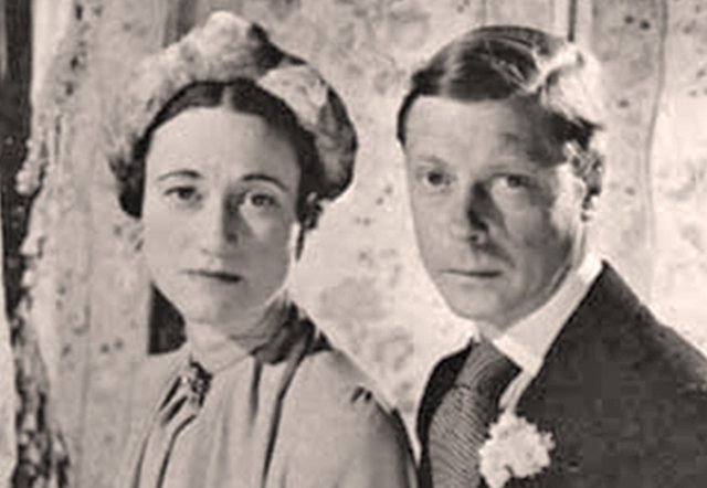 1936: King Edward VIII of England gives up his throne to marry Wallace W. Simpson, "the woman I love." Simpson cannot become England's Queen