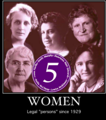 Women are legally declared "persons"(@/#)