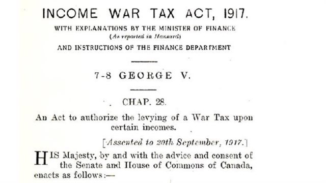 +1  Economic Progress: The Income War Tax of 1917