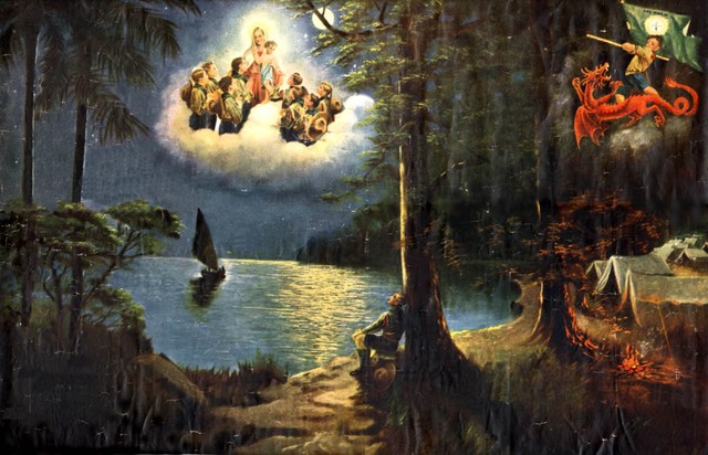 Se pinta la imagen de Nuestra Señora de los Scouts