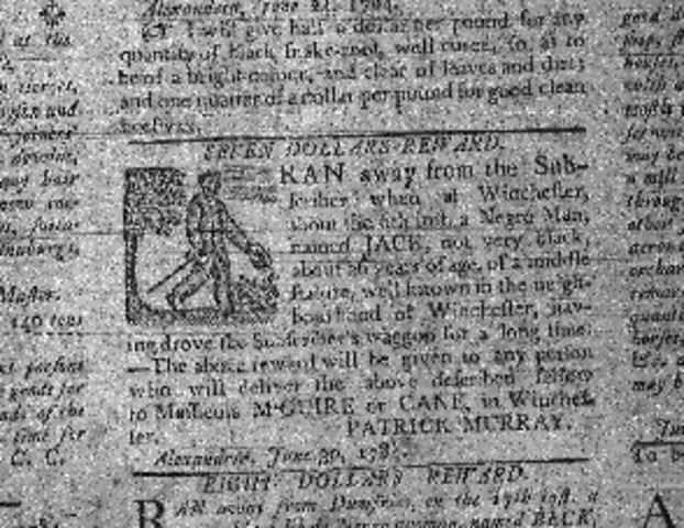 Murray offers reward for runaway slave