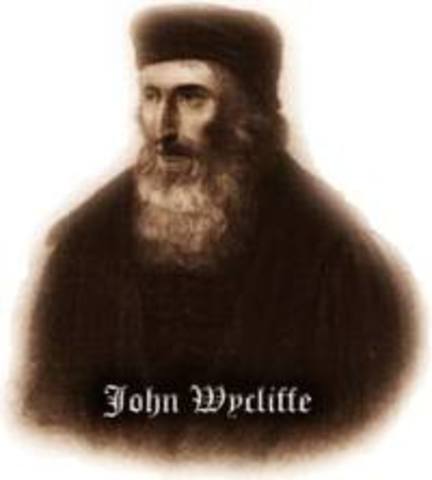 John Wycliffe writes Civil Dominion, Lollardy Movement