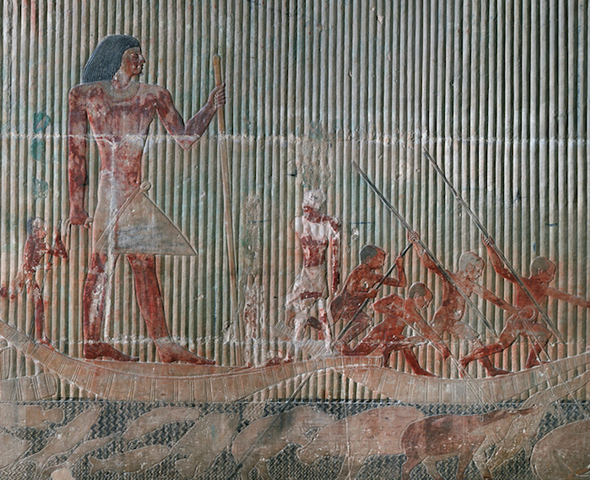 Ti Watching a Hippopotamus Hunt, Ancient Egypt, c. 2450–2325 BCE