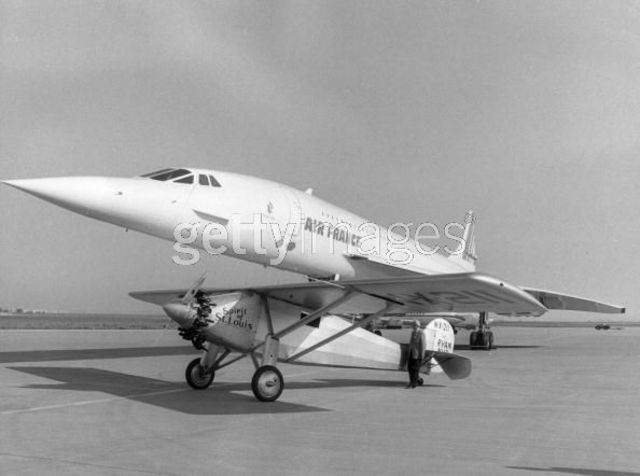 Spirit of St. Louis landing in Paris