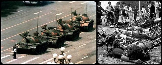 Manifestaciones en la Plaza de Tiananmen.