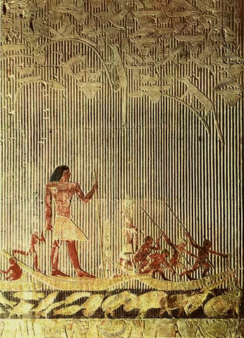 Ti Watching a Hippopotamus Hunt, Ancient Egypt Old Kingdom Period , 2450–2325 BCE