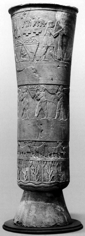 Name: Warka Vase Period: Ancient Mesopotamia c. 3000 B.C.E. - 400 C.E. Date: 3000 B.C.E.