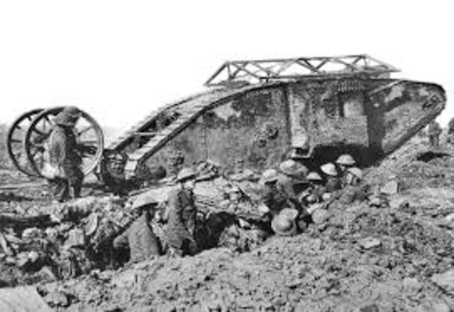 First Use of British Tanks (Battle of Somme)