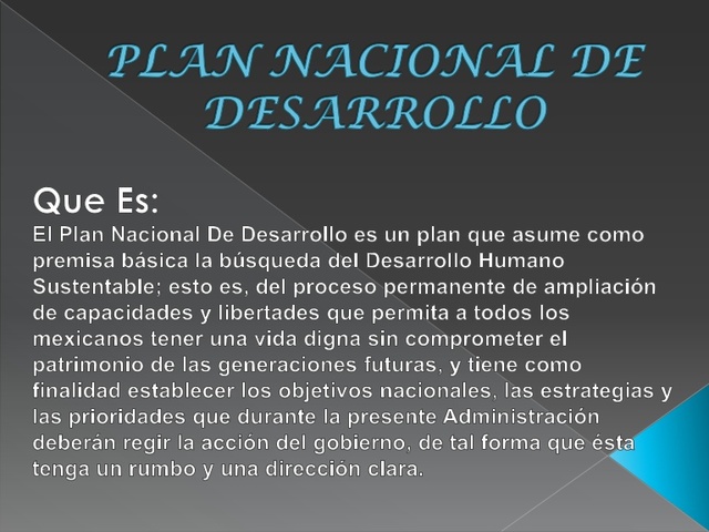 Plan Nacional de Desarrollo 1980