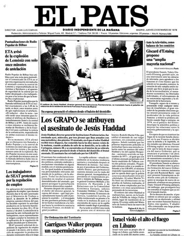 ASESINATO DE JESÚS HADDAD POR LAS GRAPO