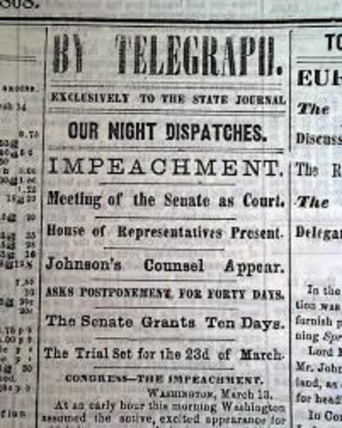 President Andrew Johnson Impeached