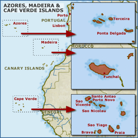 Madeiras Islands and Azores discovered