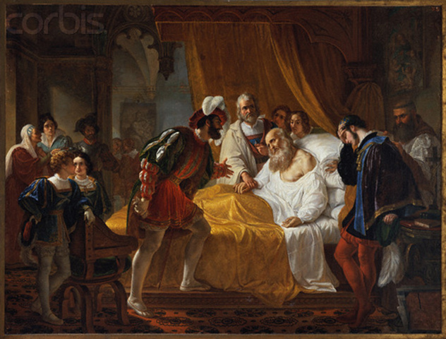 El 2 de mayo de 1519 murió en el castillo de Cloux en Francia