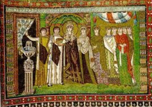Empress Theodora and Her Attendants, Byzantine, c. 547 CE