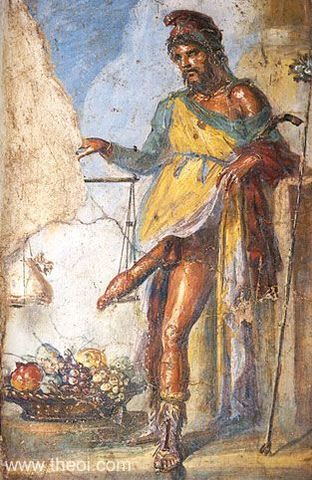 Fresco of Priapus, Artist Unknown, Ancient Rome, 62 A.D.