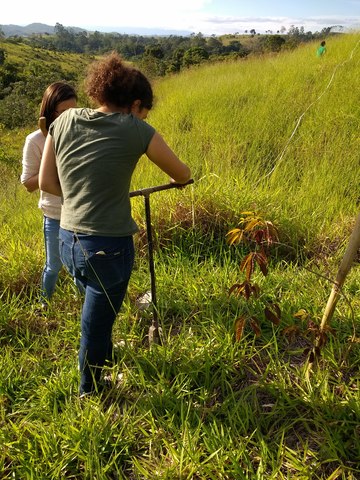 Instalação de piezômetros e demarcação de intersectos.