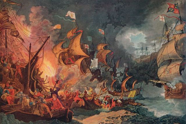 The defeat of the Spanish Armada