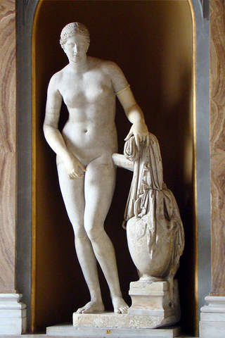 Aphrodite of Knidos. c. 350 BCE. Era: Ancient Greek Medium: Marble Size: 6'8"