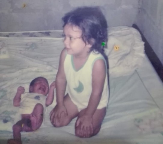 With my newborn brother in Barrancabermeja