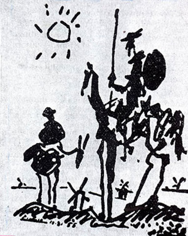"Don Quijote de la Mancha" (Miguel de Cervantes) (Picasso 1955)