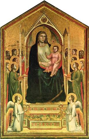 Virgin and child enthroned