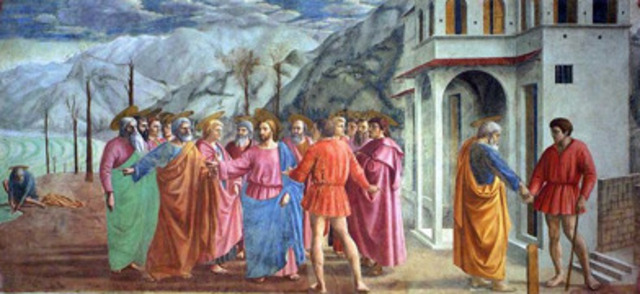 The Tribute Money by Masaccio : Renaissance (1425 CE)