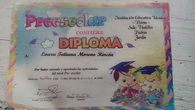 MI DIPLOMA  DE PREESCOLAR