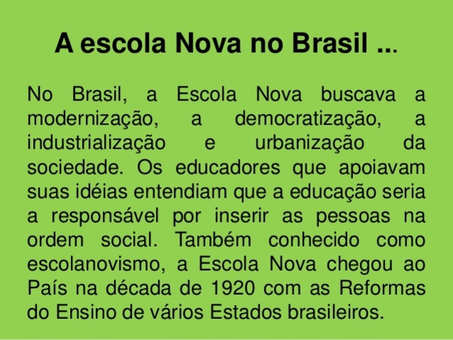 Movimento da Escola Nova
