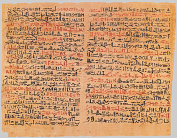 Papiro de  Egipto con 8 columnas dedicadas al ojo